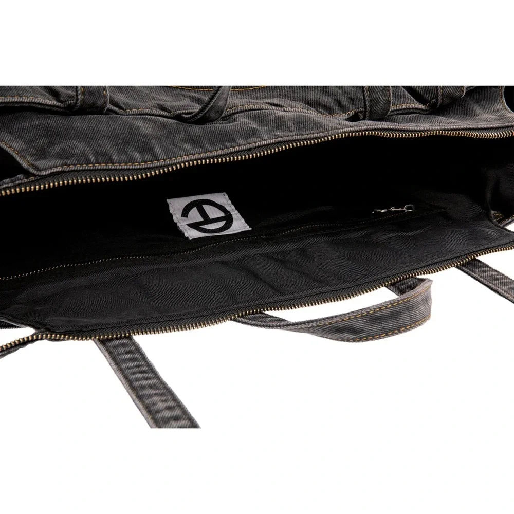 Large Telfar Denim Shopper- Black - Picture 5 of 7